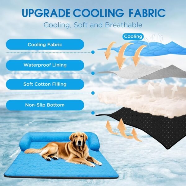 Large Cooling Dog Bed, Waterproof Dog Sofa Cover